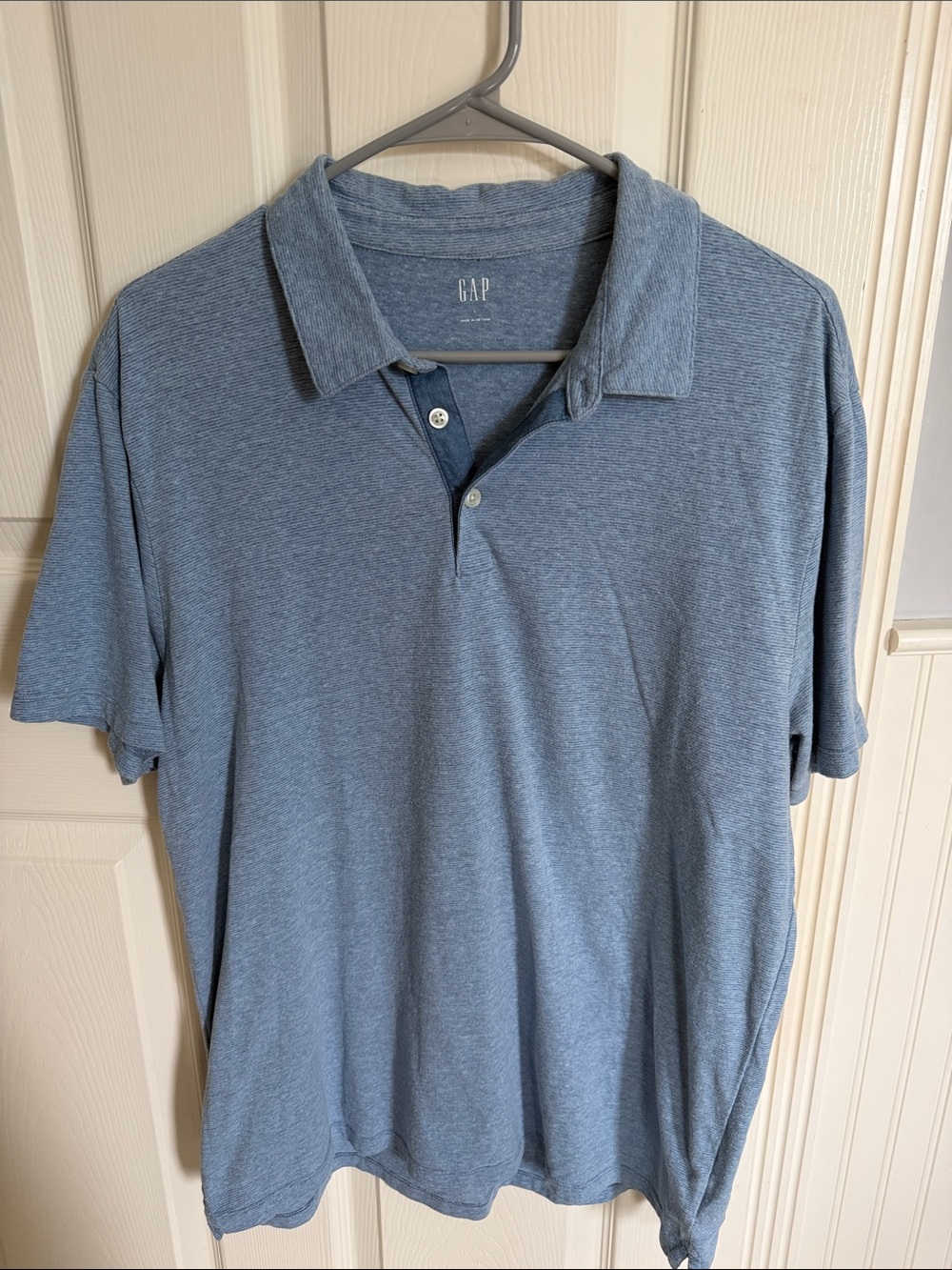 GAP Men's Heathered Slate Blue Polo